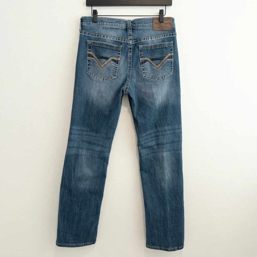 Cody James Jeans Women 30 x 32 Blue Wide Leg Western Bootcut Denim Ranch Cowgirl